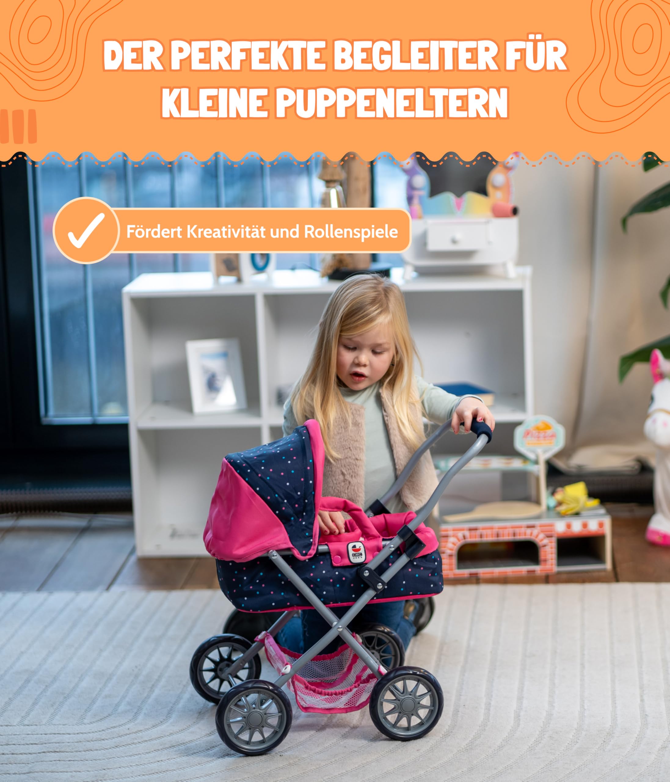 Bayer Chic 2000 Poussette Poupon Smarty | Mon Premier Landau Évolutif | Une première poussette pour poupon haut de gamme, saine et parfaitement adaptée aux tout-petits dès l'âge de 2 ans.