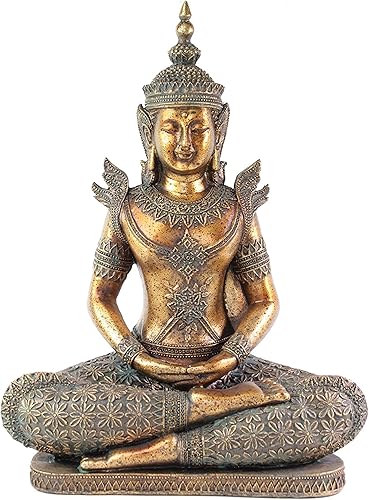 Feng Shui - Estatuas de paz 120 in bronce tailandés Buda Dhyani Mudra decoración del hogar G16516 pagamos su impuesto sobre ventas