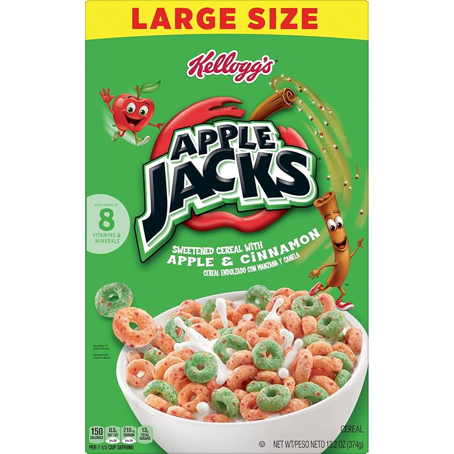 Amazon.com: Kellogg's Apple Jacks Cold Breakfast Cereal, 8