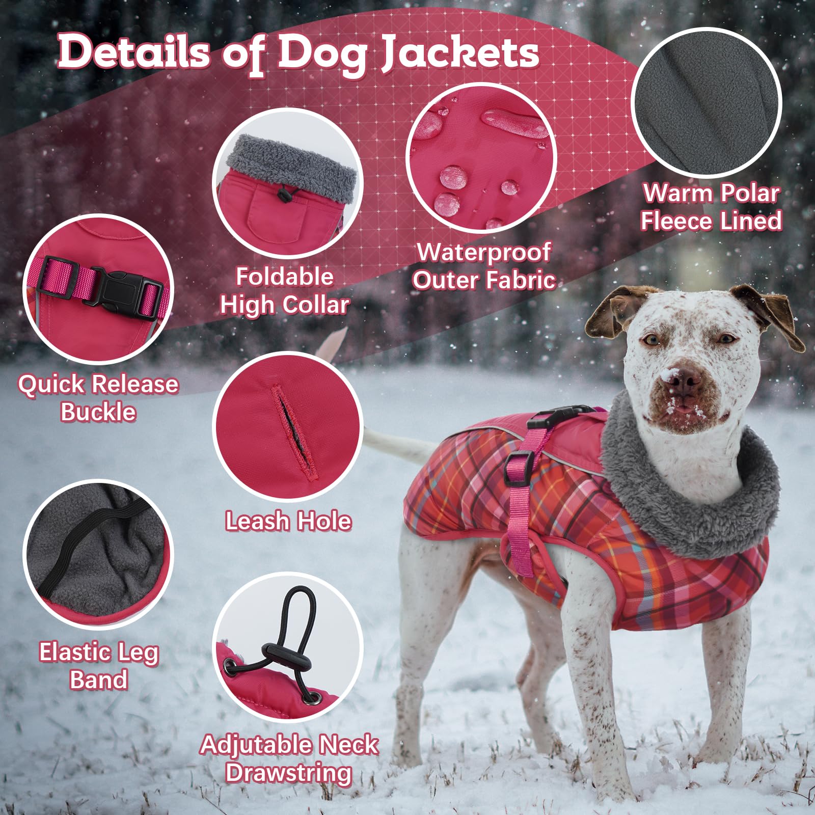 IECOii Cappotti e giubbotti per cani,Cappotto invernale per cani impermeabile giubbotto cane calda Giacca per cani antivento Abbigliamento per cani Completo per cani di taglia piccola di taglia media