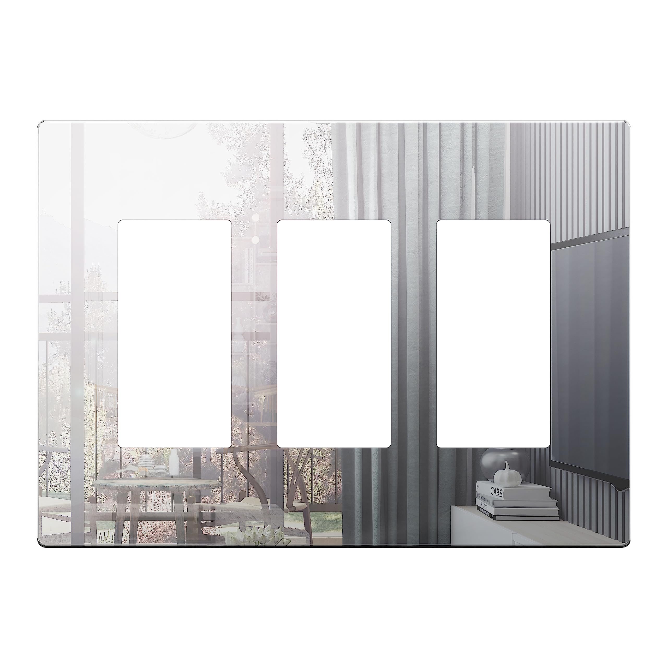 LIDER Brushed Finish Decorator Switch Cover, Screwless Wall Plate, Mid-Size 2-Gang 4.88" x 4.92", Unbreakable Polycarbonate Thermoplastic, UL Listed, LSWP-32M-BGD, Brushed Gold — view 56