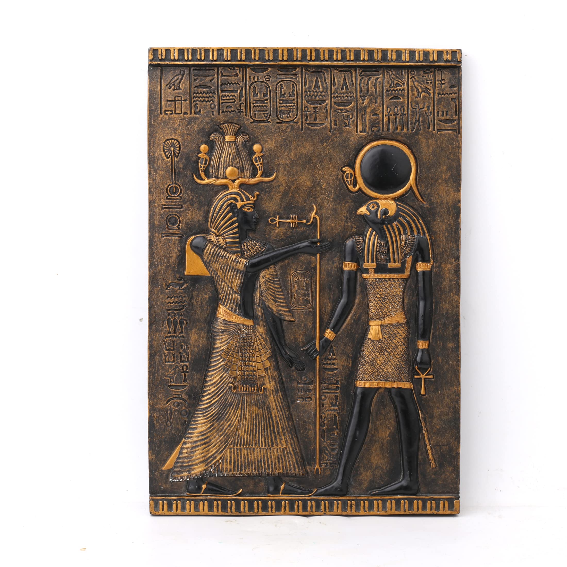 Veronese Design 9 7/8 Inch Merneptah And Ra Valley Of The Kings Egyptian Wall Plaque Sculpture Resin Art
