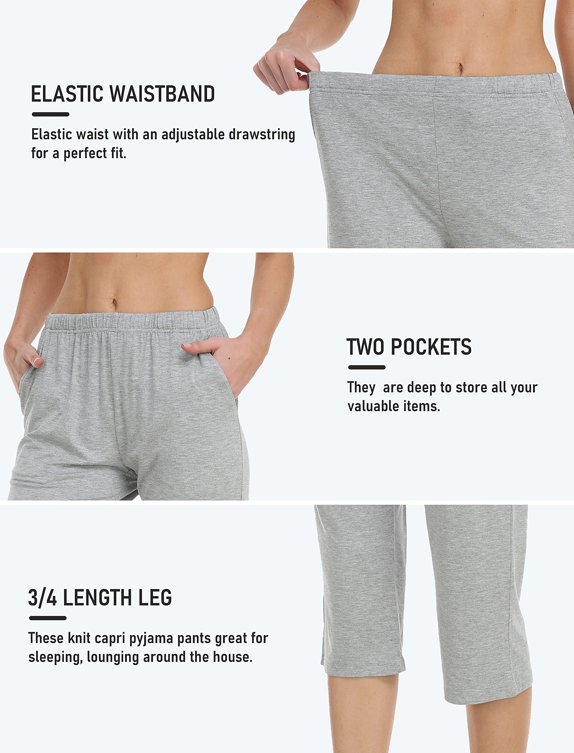 JINSHI Pantaloni Pigiama Donna Estate Morbido Pigiama Pantaloncini Corti per Casa Dormire Yoga Jogging