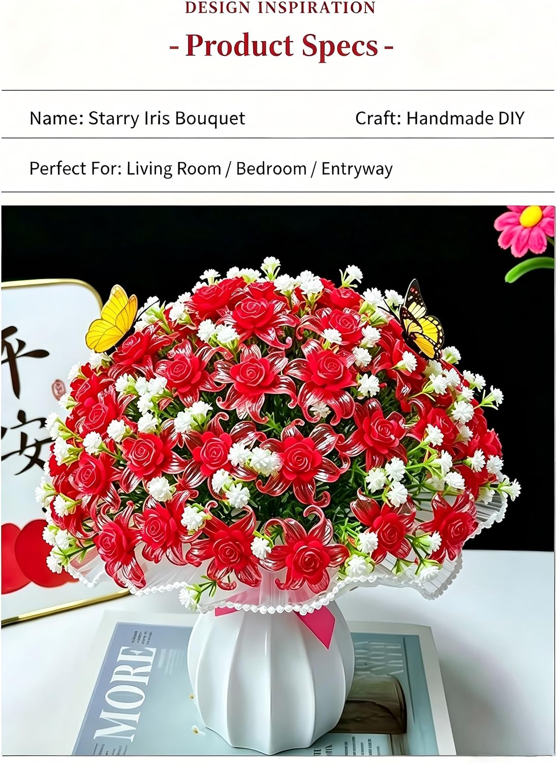 Beaded Plant Kit, Baby's Breath & Iris DIY Handcraft with Video Tutorials