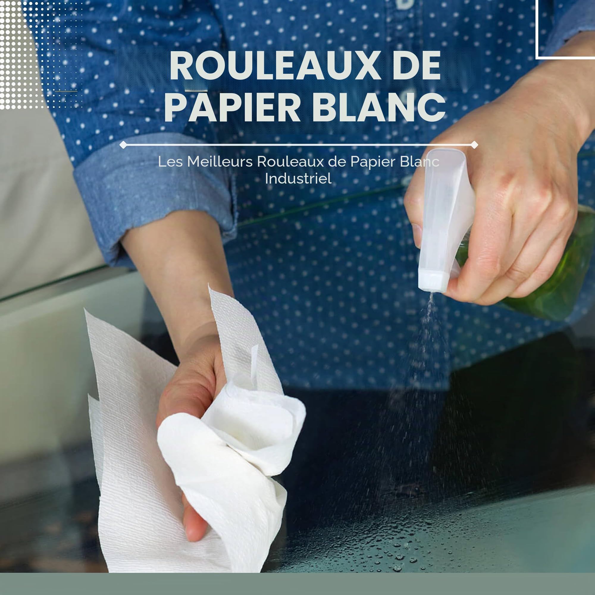 Balsat Lot de 6 bobines de papier industriel blanc 100 % pâte vierge