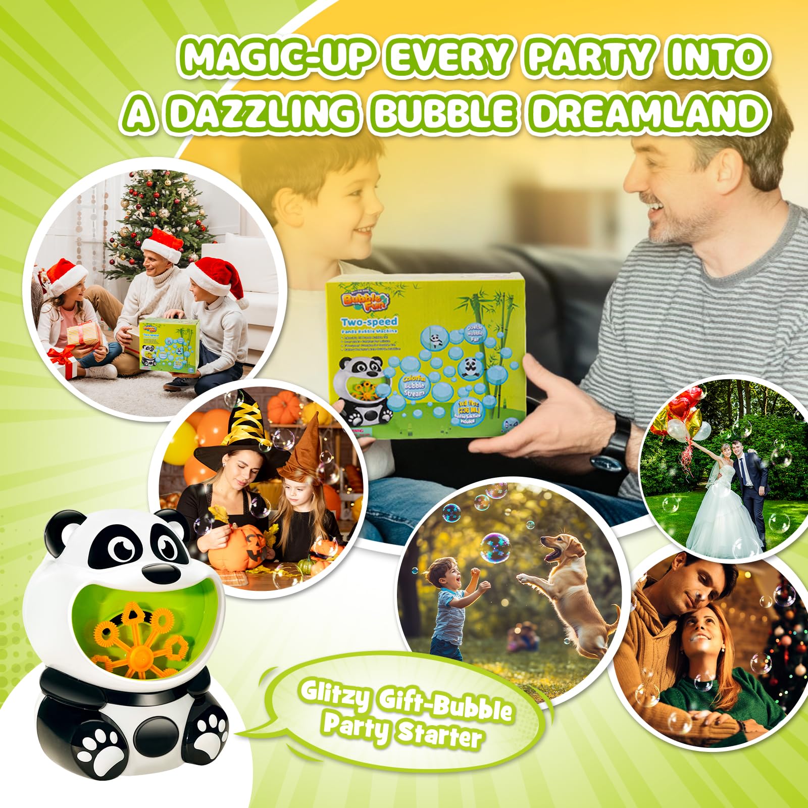 Amazon | パンダバブルマシン 子供用 バブルソリューション