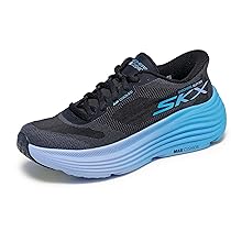 Skechers Max Cushioning Endeavour Hallandale – Sneaker da Donna, Senza Lacci, Mani libere, Nero, Blu, 36.5 EU