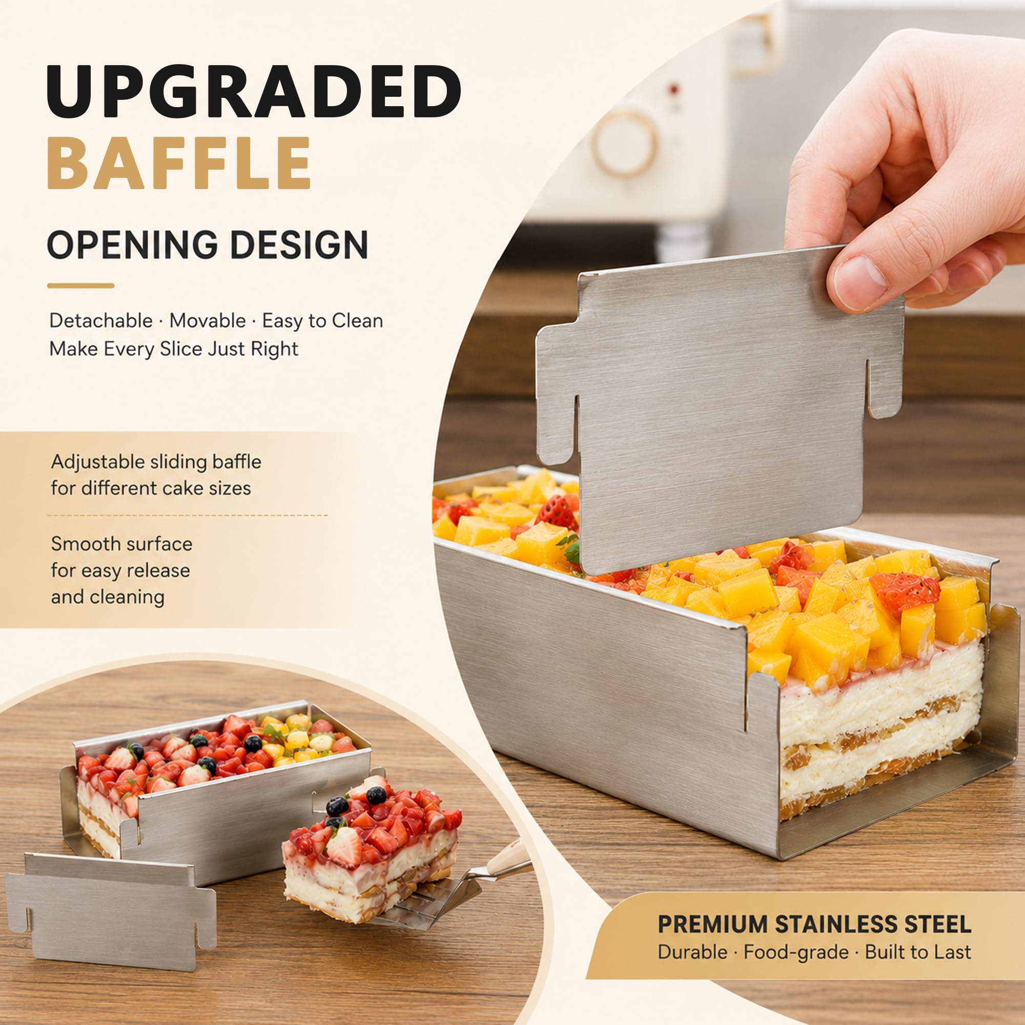 Molde de pastel Tiramisú ajustable para pastelería y postres de casa 40 cm