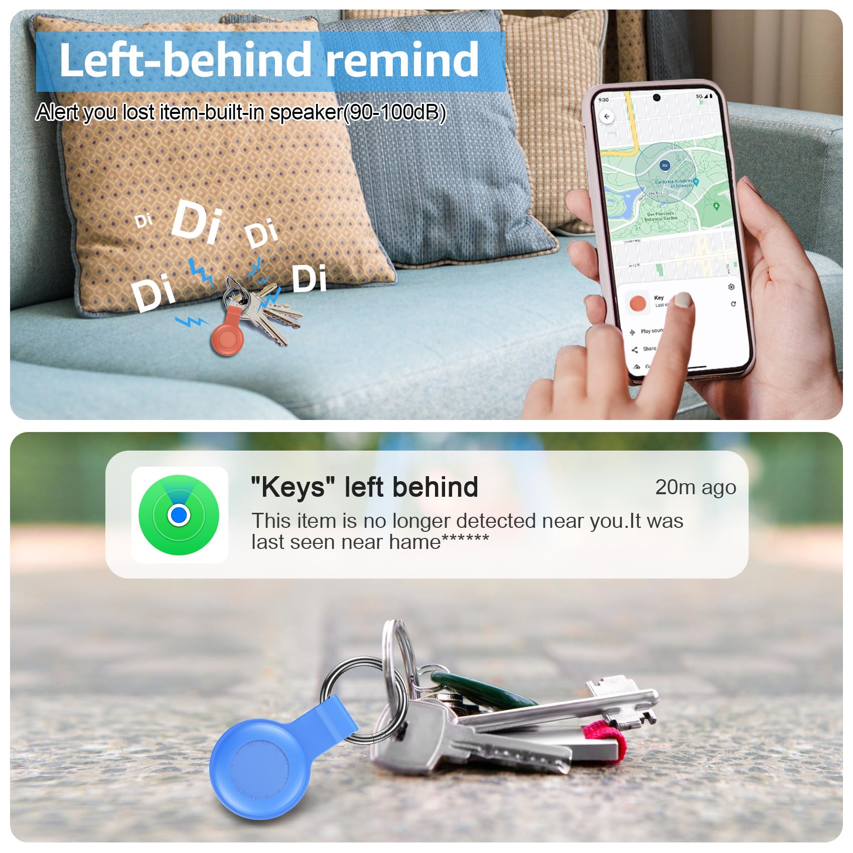 Air Tracker Android e IOS, 4 Pezzi Android Smart Tracker Tag Compatibile con Apple e Google Funzioni Trova Dov'è, Bluetooth Localizzatore Trova oggetti Chiavi per Chiavi/Bagagli/Valigie/Portafogli