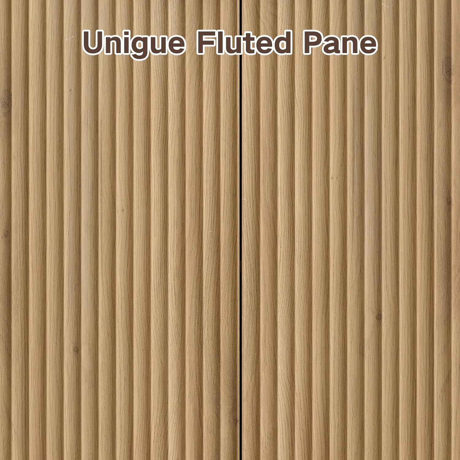 ינלענדיש view of the Yanosaku Fluted Buffet Sideboard Cabinet showing adjustable shelves