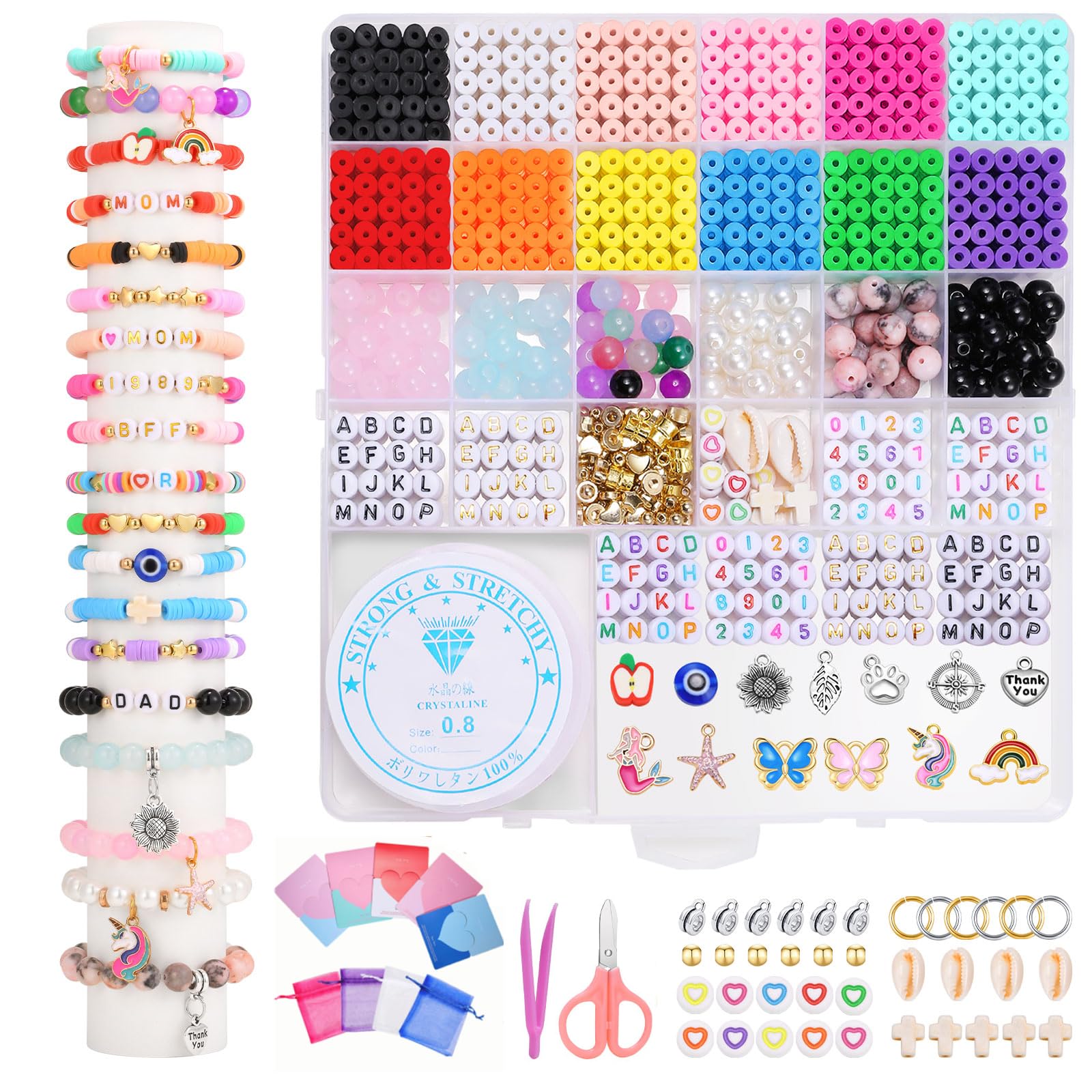 Amazon.com: Beads for Bracelet Making Kit for Girls - Beads Bracelets Clay Beads for Jewelry DIY Arts Crafts Making,Birthday Gift Toys for Kids Age 6-13,DIY Mom/Dad/Teacher/Sister Friendship Gifts Form Teen Girl amazon-com-beads-for-bracelet-making-kit-for-girls-beads-bracelets-clay-beads-for-jewelry-diy-arts-crafts-making-birthday-gift-toys-for-kids-age-6-13-diy-mom-dad-teacher-sister-friendship-gifts-form-teen-girl