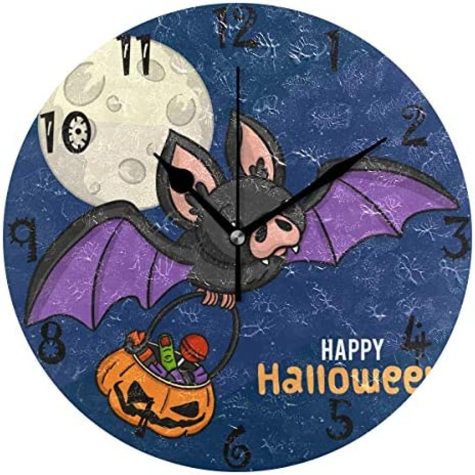 Horloge ronde Halloween décoration de classe école et chambre d'enfant