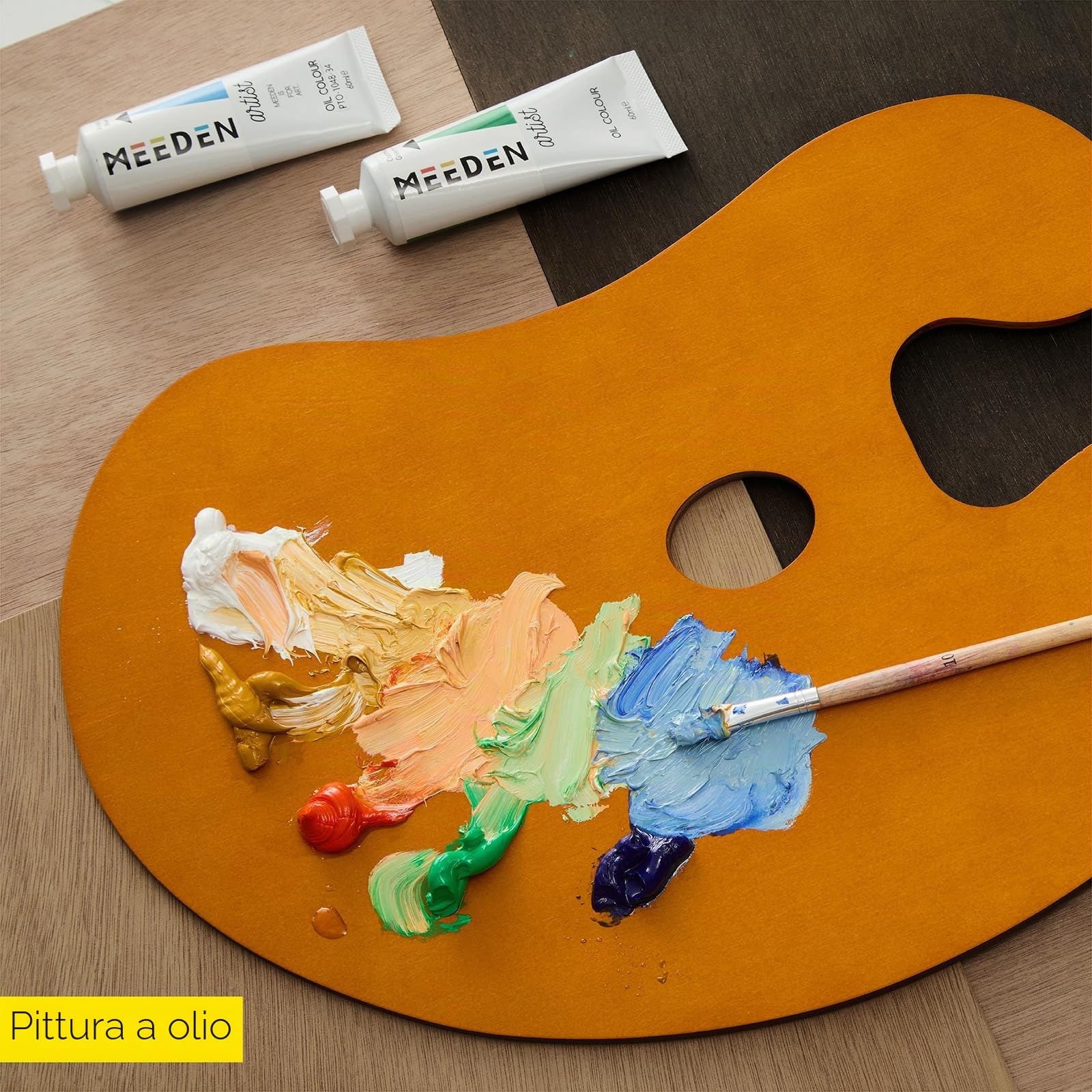 MEEDEN Confezione da 2 tavolozze di colori acrilici con finitura ad olio, 39,9 x 30 cm, tavolozza per pittura ad olio, tavolozza artistica, tavolozza artistica con grande foro ergonomico per il