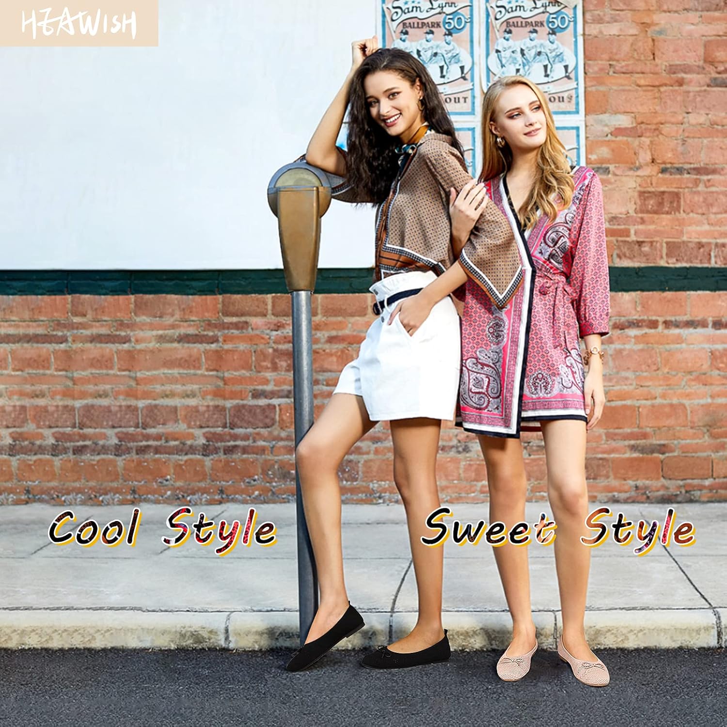 HEAWISH Women’s Flats Shoes Comfortable Crochet Lace Mesh Round Toe Slip On Casual Ballet Flats Dress Shoes - Image 3