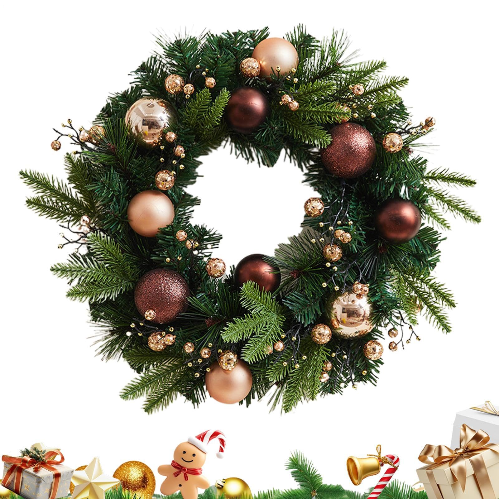 Corona para La Puerta De Entrada Guirnalda Navideña Decorativa de Recuerdo | Corona De Navidad Artificial Para Interior Exterior Ventana Pared Casa Garaje Chimenea Armario Boda Invierno