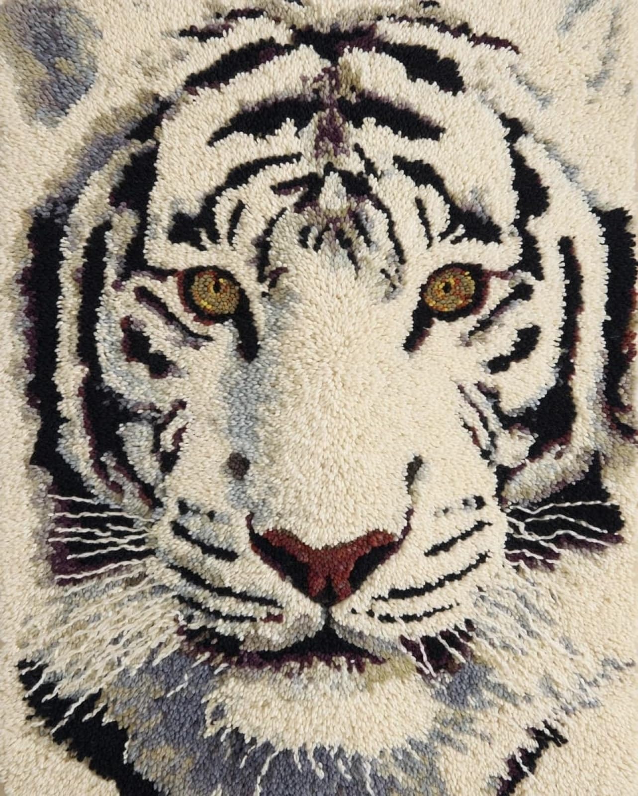 Wallphantom Latch Hook Rug Kits for Adult,White Tiger