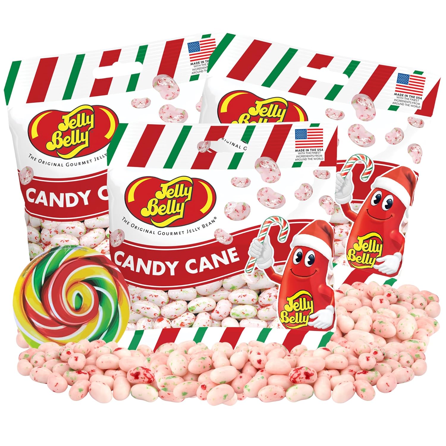 Candy Cane Jelly Beans, Peppermint Flavored Christmas