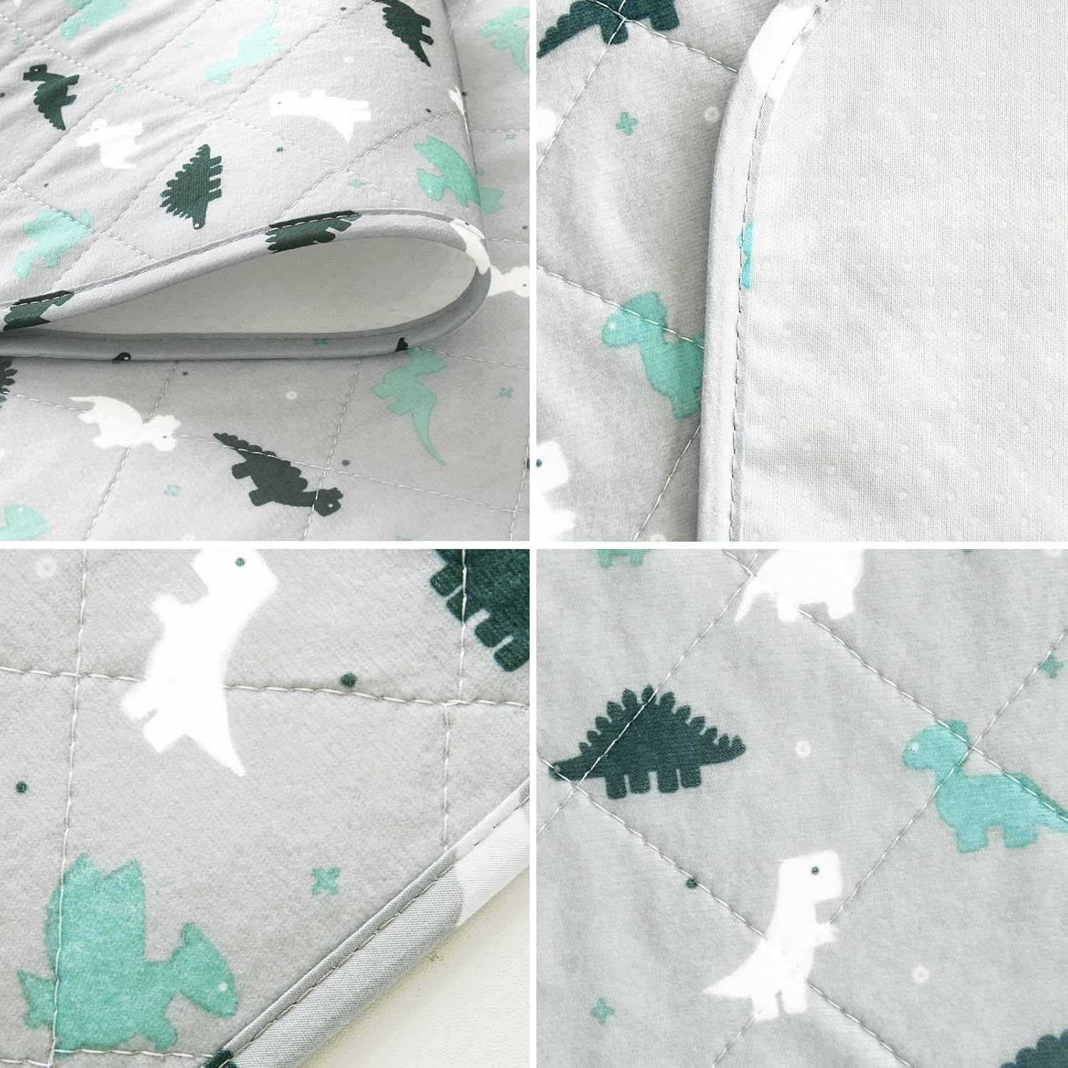 Potty Training Bed Pad - 100% Waterproof, Twin & Toddler Bed Wetting Protection, Reusable, Non Slip, Easy to Change, Washable, Grey - Image 2