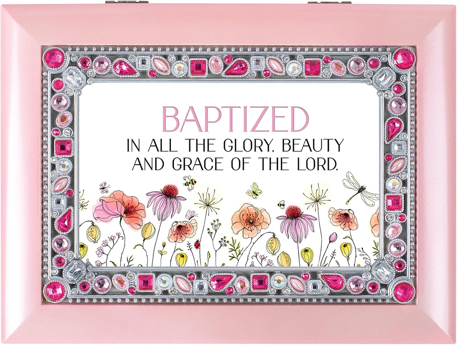 Cottage Garden Baptized All Glory Grace Lord Pink Jeweled Music Box Plays Friend In Jesus