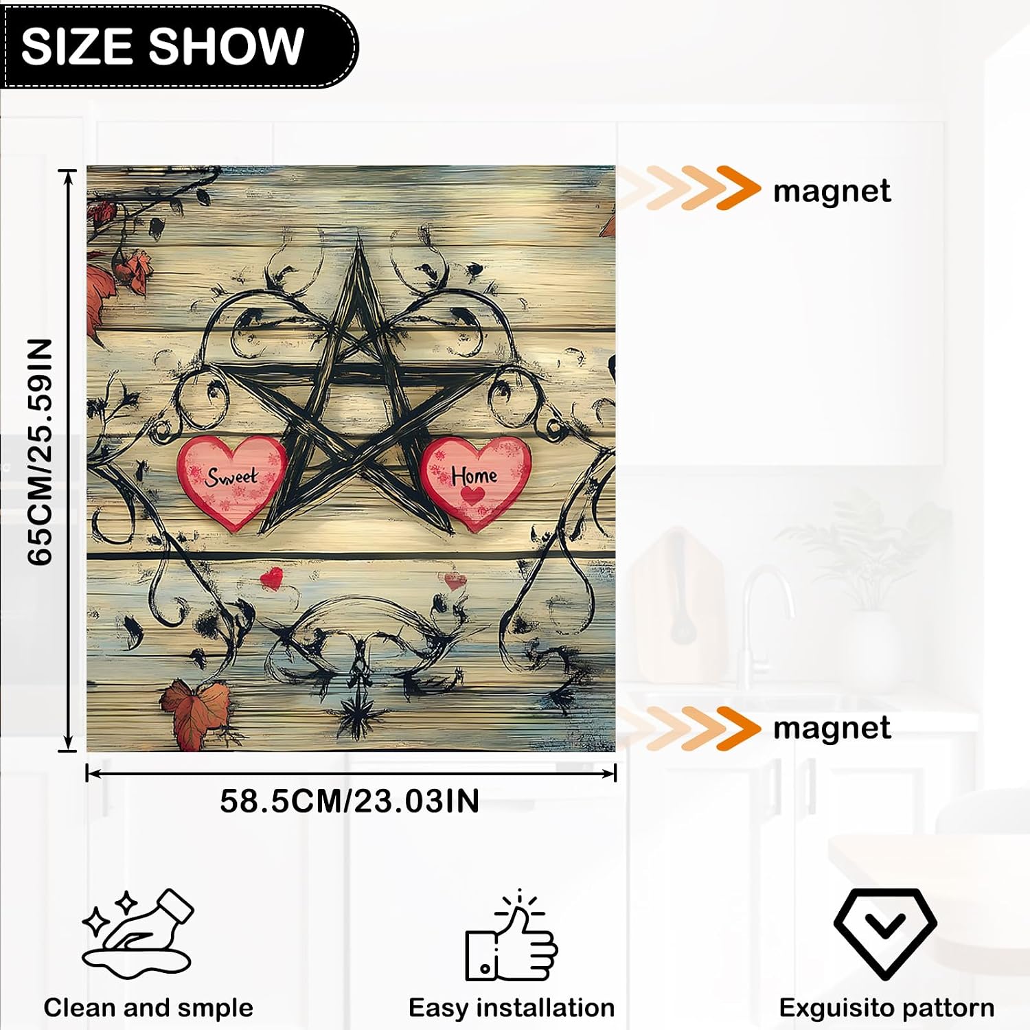 Nuxovilar Dishwasher Magnetic Cover Sticker Panel 23x26in PVC image 2