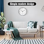 VIKMARI Horloge murale verre noir blanc 8 Inch ronde moderne simple Slient Non-Ticking Quartz Horloges murales Batterie facile à lire Cuisine décoration maison pour salon,Chambre,Bureau, salle de classe