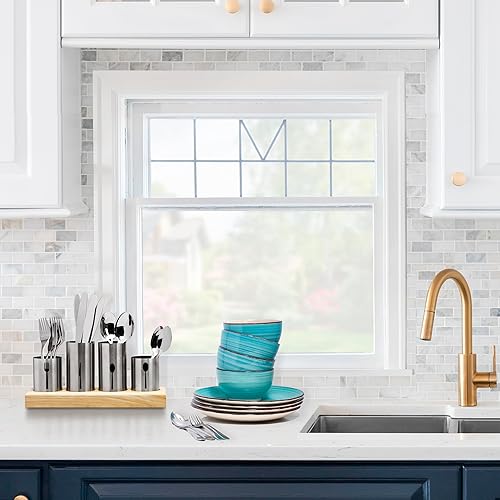 Miniatura 2 de Sorbus Soporte para utensilios, soporte vertical para cubiertos con organizador para cucharas, cuchillos y tenedores, entretenimiento, organizador