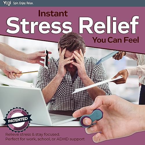 Miniatura 5 de Yogi Fidget Toy  Giratorio sensorial silencioso para adultos y niños  Alivio del estrés para TDAH, ansiedad  Juguetes para adultos  Incluye 5