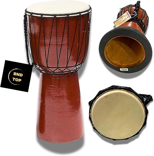 Miniatura 9 de Tambores Djembe Drum Djembe es un tambor de copa cubierto de piel de cabra con cuerda, tocado por manos estilo África occidental (4x8) Diseñado