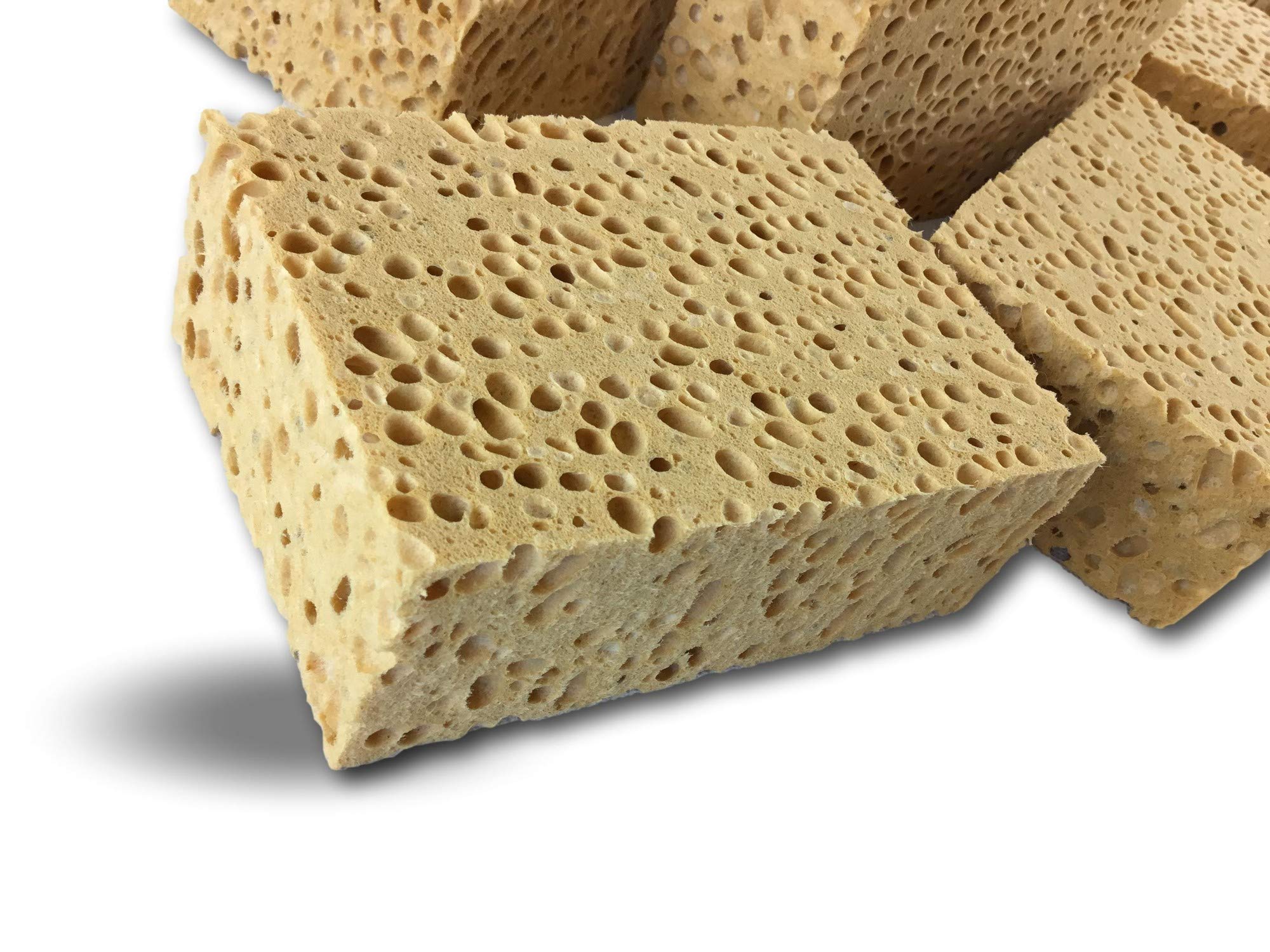 Lot de 10 éponges végétales Brunes 140x90x50 | Haute qualité | Spéciales Gros travaux | Lessivage Murs sols plafonds | Absorbantes résistantes | Domestique ou Professionnel | Kibros EPVGGT01