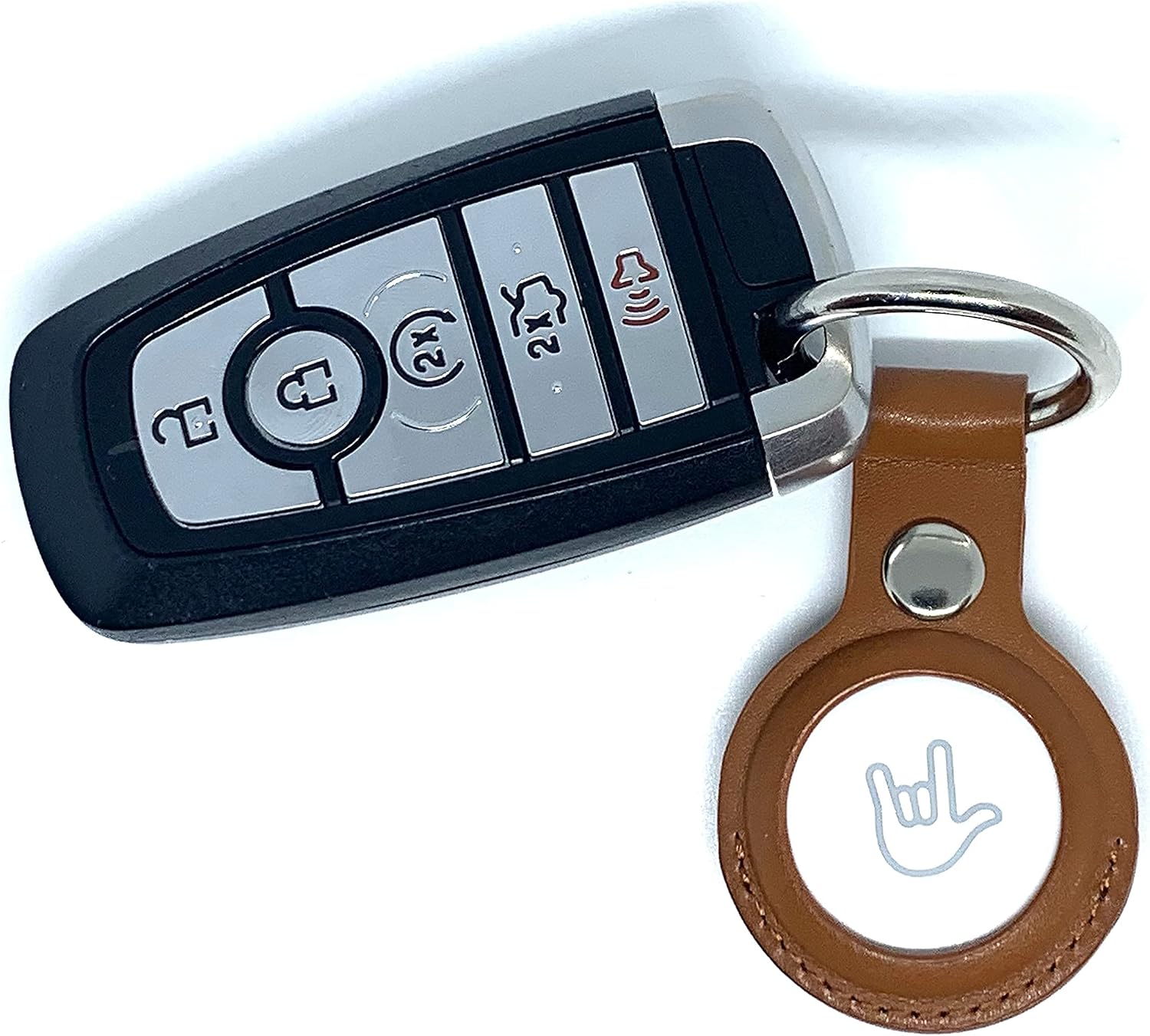 4 pack airtag case keychain airtags case pu leather with anti lost key ring protective airtag holder case cover finder items for dogs keys backp