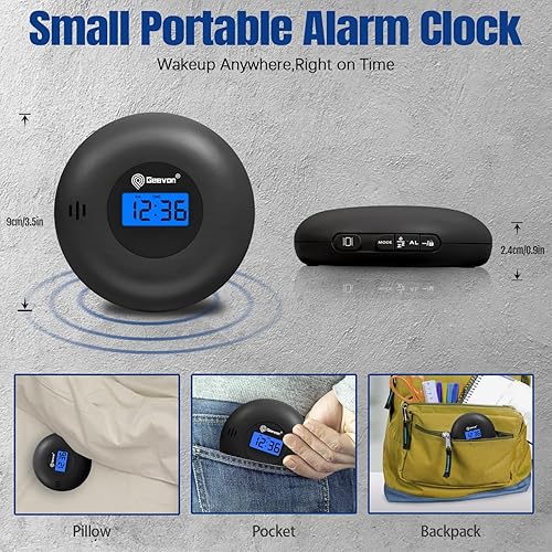 Miniatura 3 de Geevon Reloj despertador vibratorio para durmientes pesados, agitador de cama debajo de la almohada para personas con discapacidad auditiva, sordos,