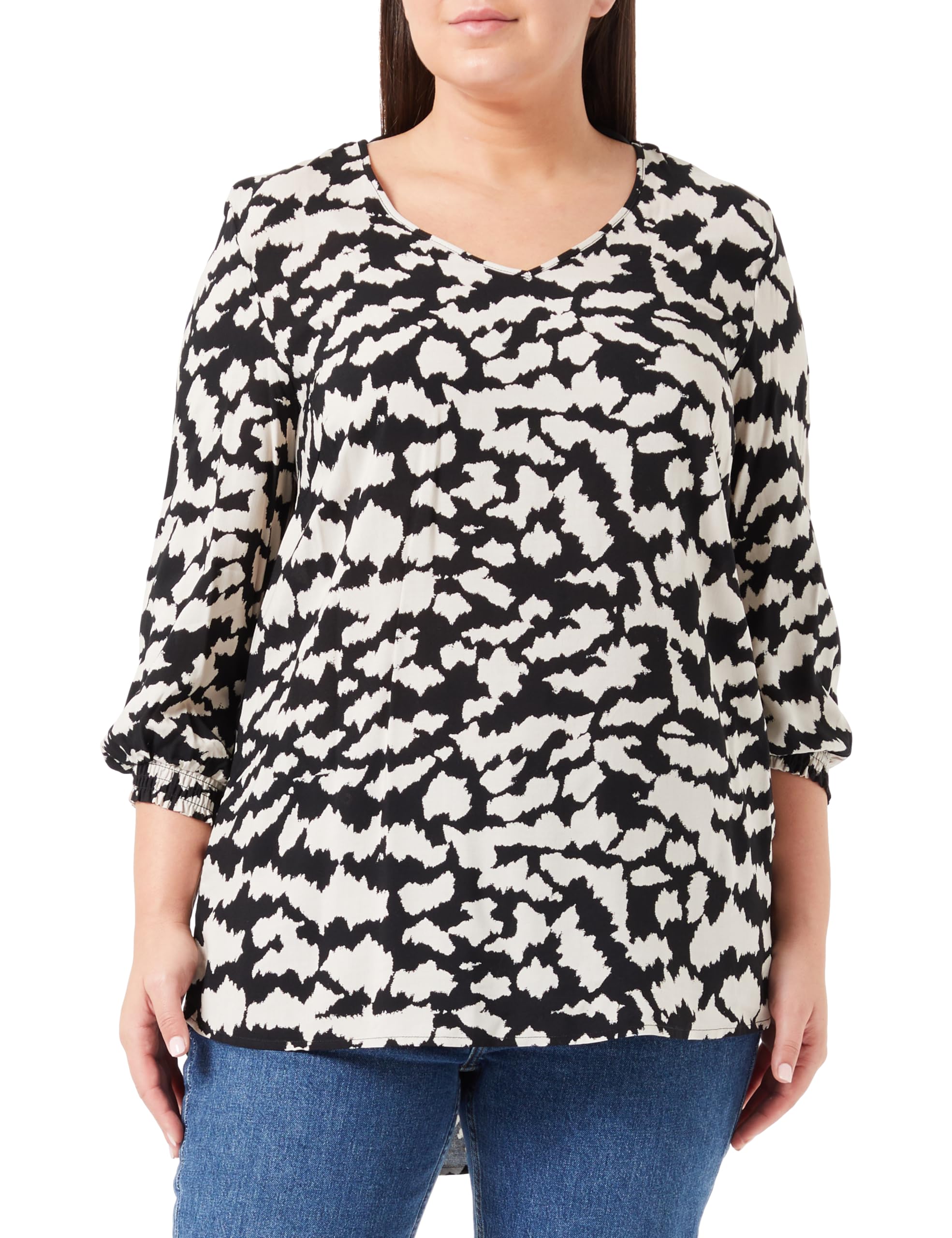 ONLY CARMAKOMA Women's Carnova Ditte Life 3/4 Smock Top Aop Blouse