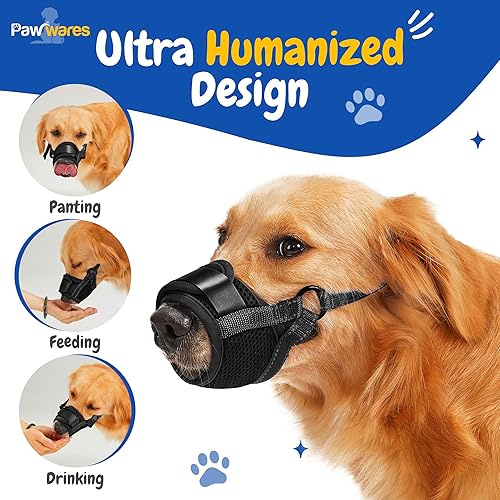 Miniatura 3 de Bozal para perro  Protector bucal de nailon suave antimordeduras para perros, bozal bebible para razas pequeñas y perros de tamaño mediano, velcro