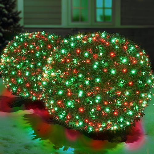 Miniatura 13 de Luces LED de Navidad Multicolor para Exteriores, Red de Luces de Navidad para Arbustos, 120 LED, 6 x 5 pies, Iluminación de Malla Conectable para