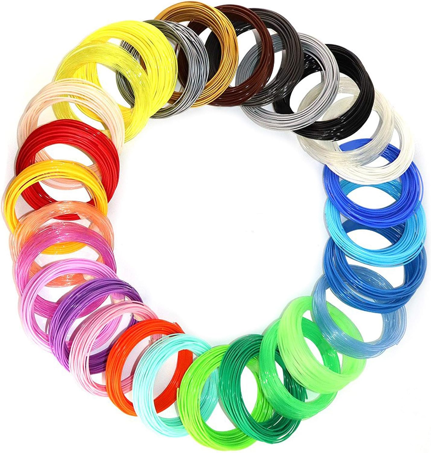 28 Most Popular Beautiful Colors PLA 3D Pen Filament Refills Packed,Each Color 10feet, Total 280ft