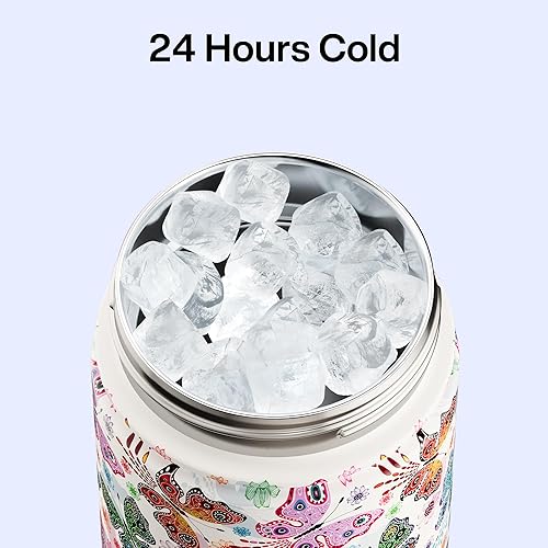 Miniatura 719 de ENCOOL Botella de agua aislada con popote, de acero inoxidable, a prueba de fugas, sin BPA, al vacío de doble pared que se mantiene fría durante 24