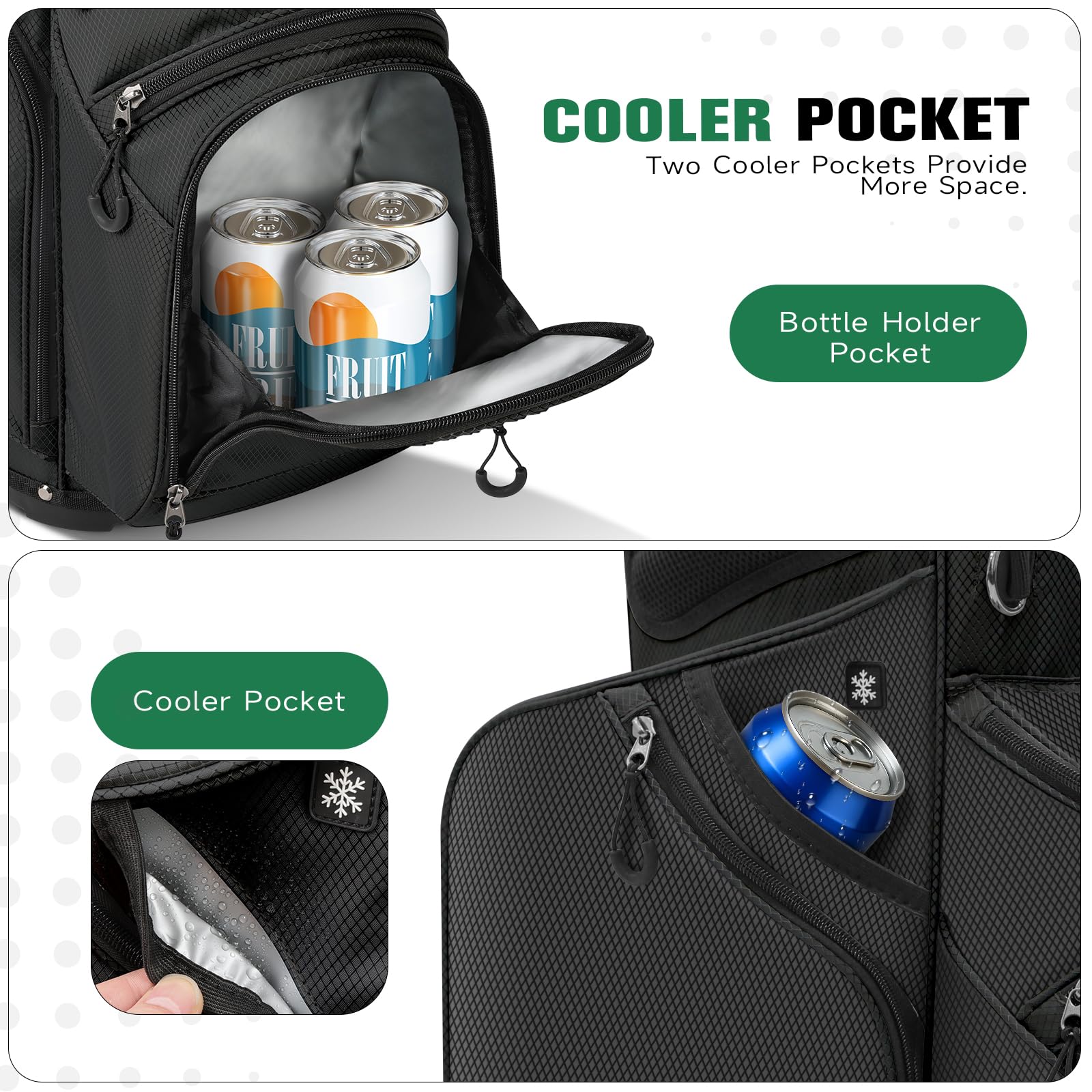 Findway Golf Bag, 14er Unterteilung Golf Stand Carry Trolley Bag, Golf Hybrid Bag Golftasche, leichte Pencil Bag tragbar für Männer & Frauen