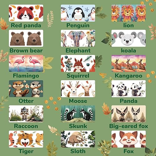 Miniatura 4 de WAPETASHI - Juego de cinta washi linda, 38 rollos de cintas washi de animales para suministros de diario, cinta kawaii de 25mm y 15mm de ancho para