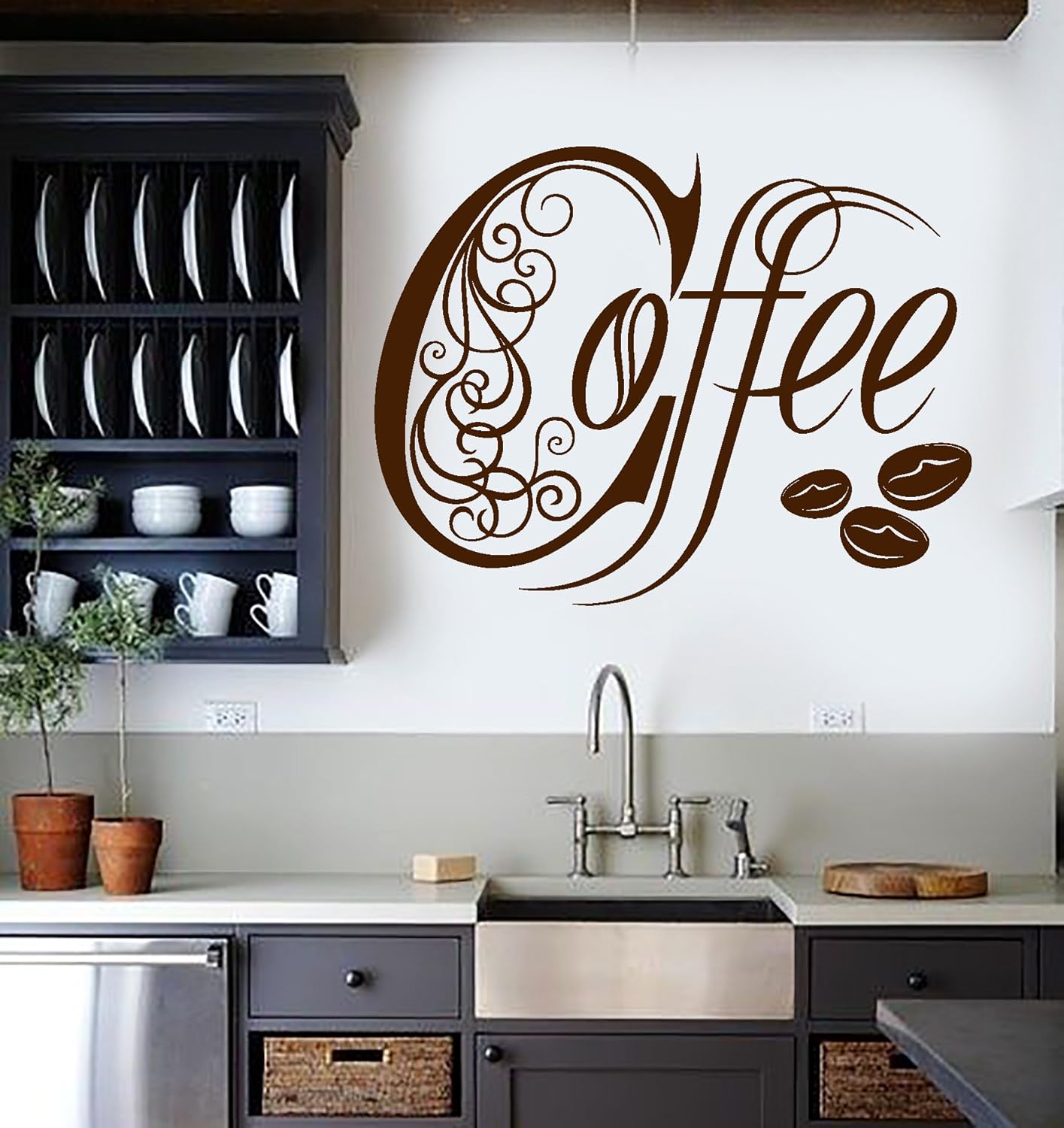 Wallstickers4you Große Vinyl Wand Aufkleber Küche Coffee Shop House