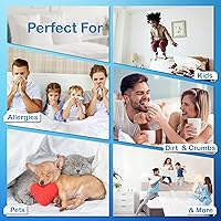 Vista 5 de Allersoft, protector de edredón para control de alergias y ácaros, 100% algodón, Algodón, Blanco, gemelo