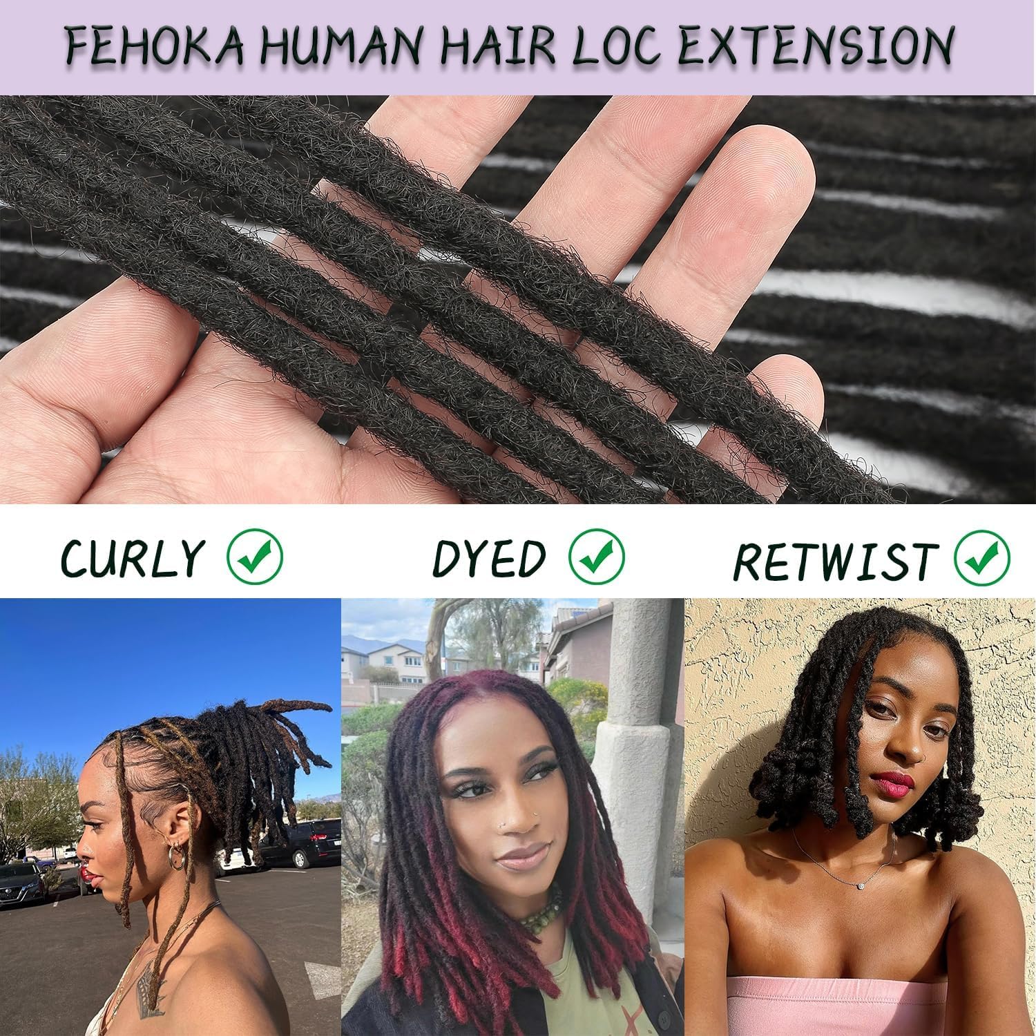 12 Inch Loc Extensions Human Hair 0.4cm Width 10 Strands Locs Extensions Real Human Hair Full Handmade Permanent Dreadlock Locs for Women Men Can Be Dyed (#Natural, 12 inch 0.4cm 10strands)