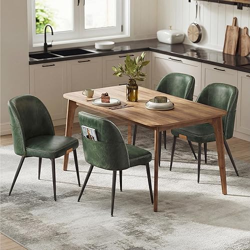 Miniatura 28 de VASAGLE Colección EKHO - Juego de 2 sillas de comedor, sillas de cocina tapizadas, asiento cómodo, cuero sintético con costuras, estilo de mediados