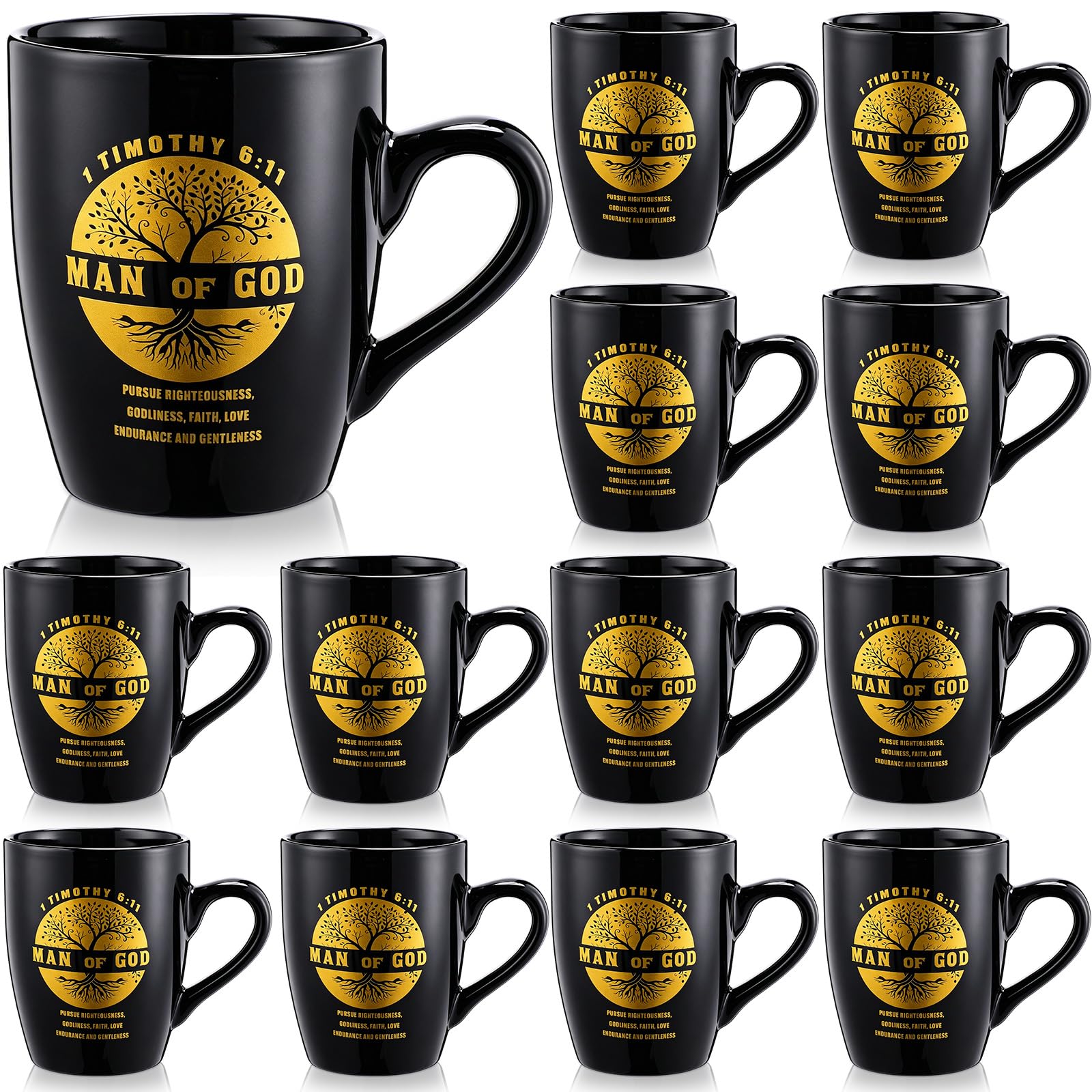Photo 1 of Jowwcen 12 Pack Christian Man of God Gifts for Men Father's Day Coffee Mugs Bulk with Bible Verses Ceramic Religious Inspirational Cups Thank You Gift for Father Dad Grandpa Church