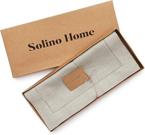 Miniatura 5 de Solino Home - Camino de mesa de lino con punto vainica, manteles individuales y servilletas