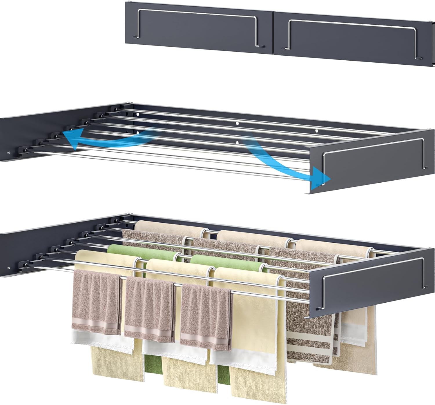 homeart Wall Mounted Drying Rack - Retractable, Space Saving, Durable ...