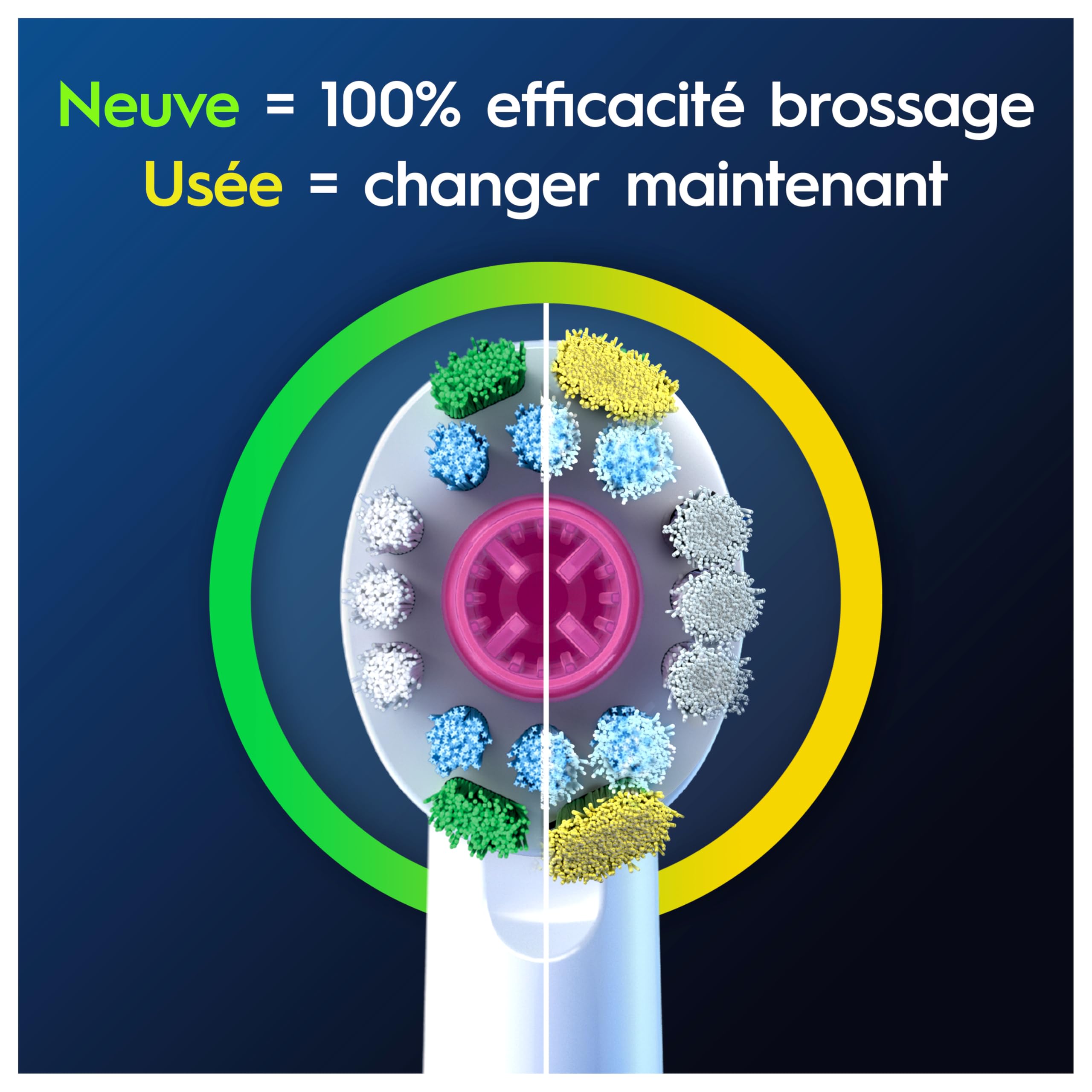 Oral-B Brossettes de Rechange 3D White, lot de 12, Blanches – Recharges Brosse à Dents Électrique Pro, Blanchiment avec une Coupelle de Polissage, Emballage en Carton