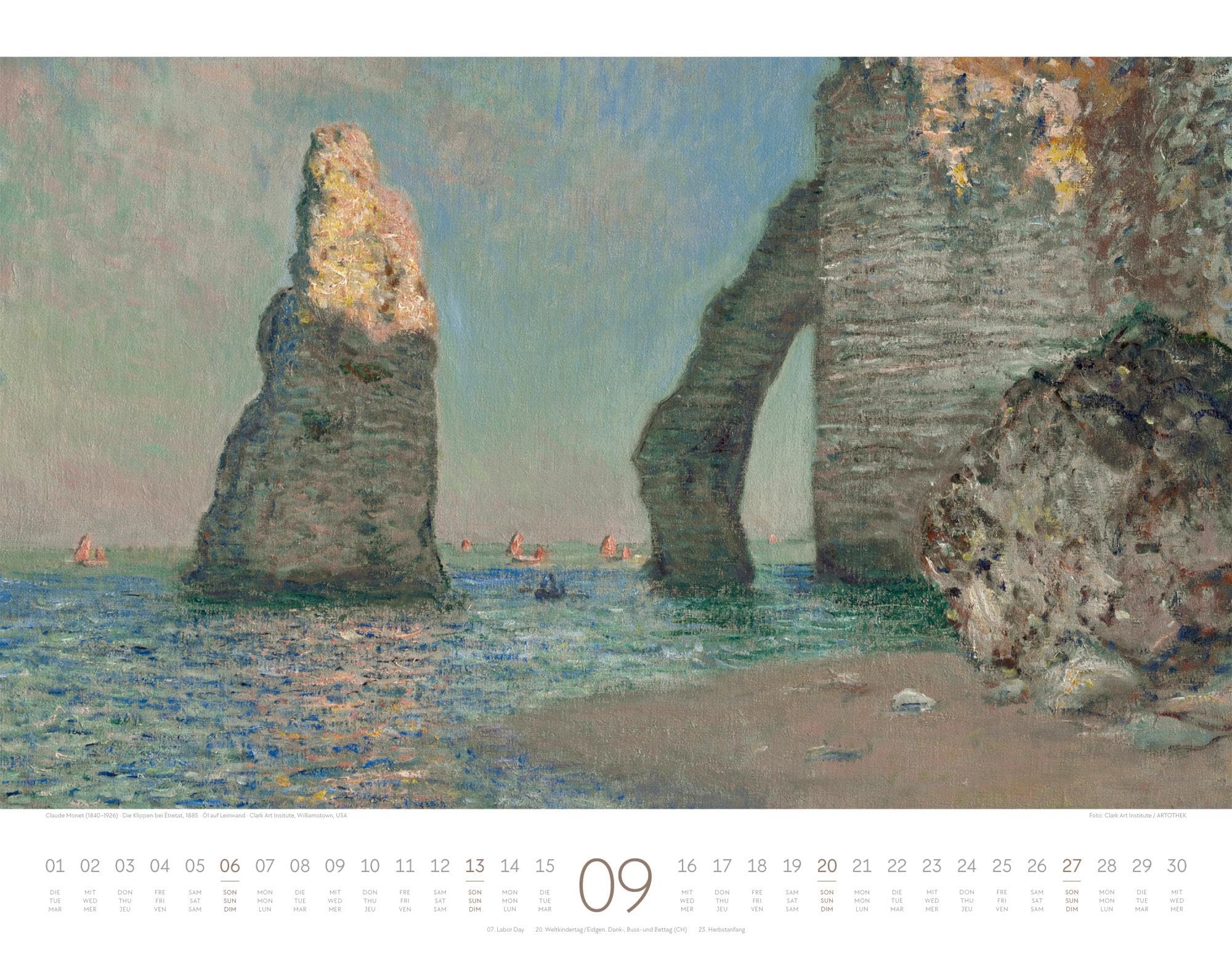 Kunstwerk Meer Kalender 2026 | Stilsicherer Kunst-Kalender im großen Querformat (54x42 cm) | Impressionismus & Expressionismus | Landschaft & Natur