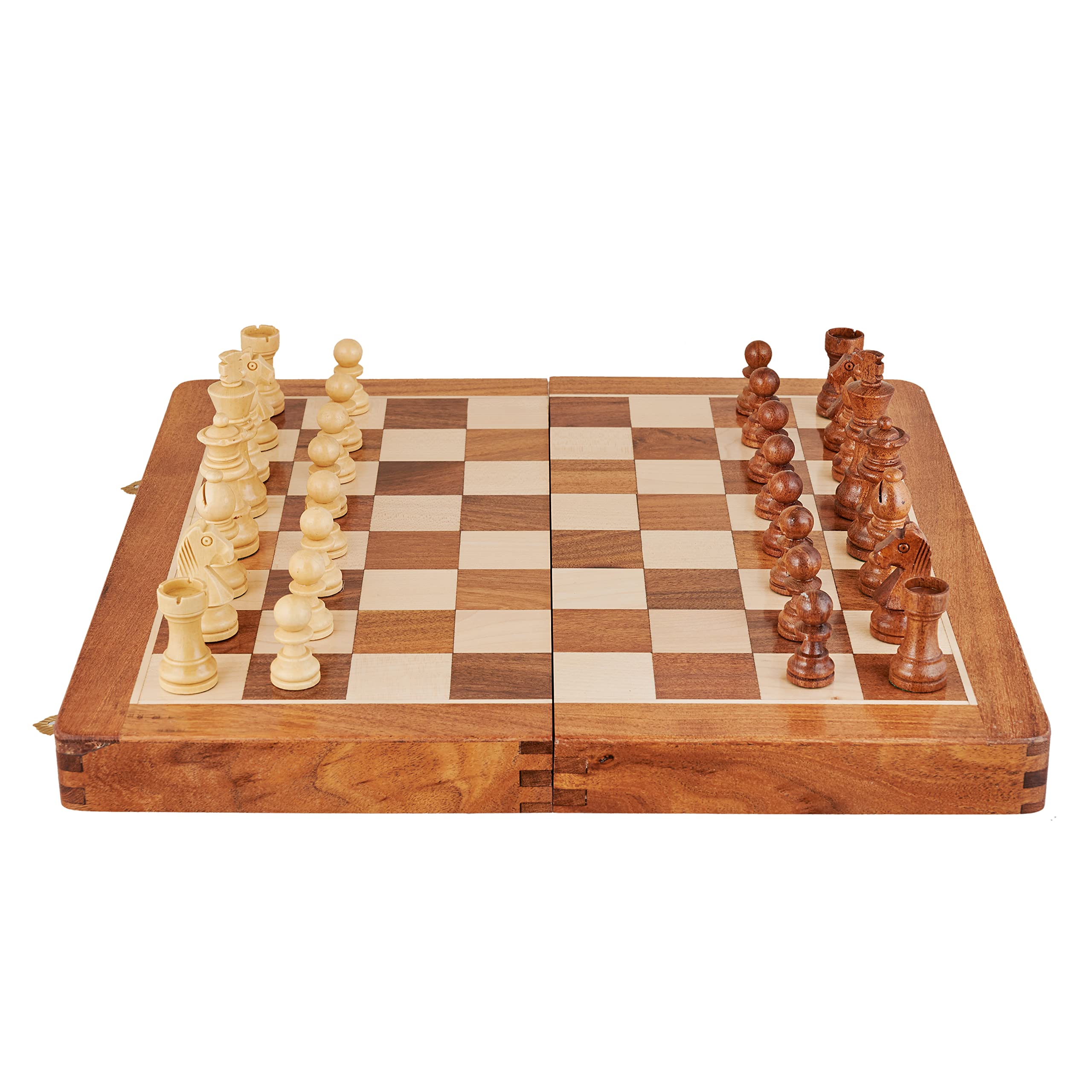 Juego de ajedrez magnético de madera grande de 14 pulgadas con almacenamiento, juego de mesa de ajedrez plegable de madera con almacenamiento de ajedrez, juego de ajedrez hecho a mano, el mejor
