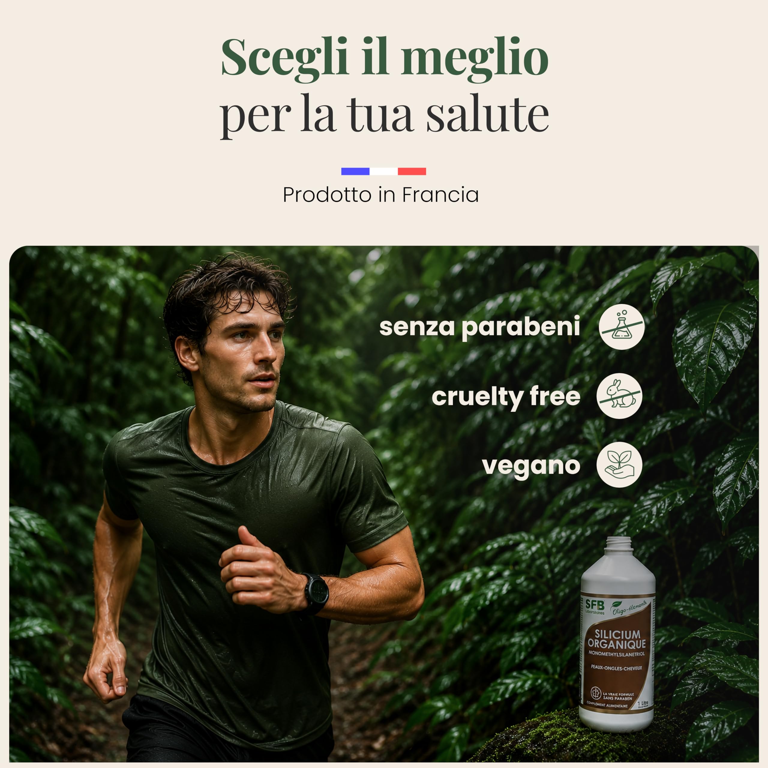 SFB Laboratoires – Silicio Organico Formula G5 Liquido 1L Alta Qualità e Assorbimento, Integratore Alimentare Naturale per Articolazioni, Pelle, Capelli, Unghie – Fonte Vegetale – Silice