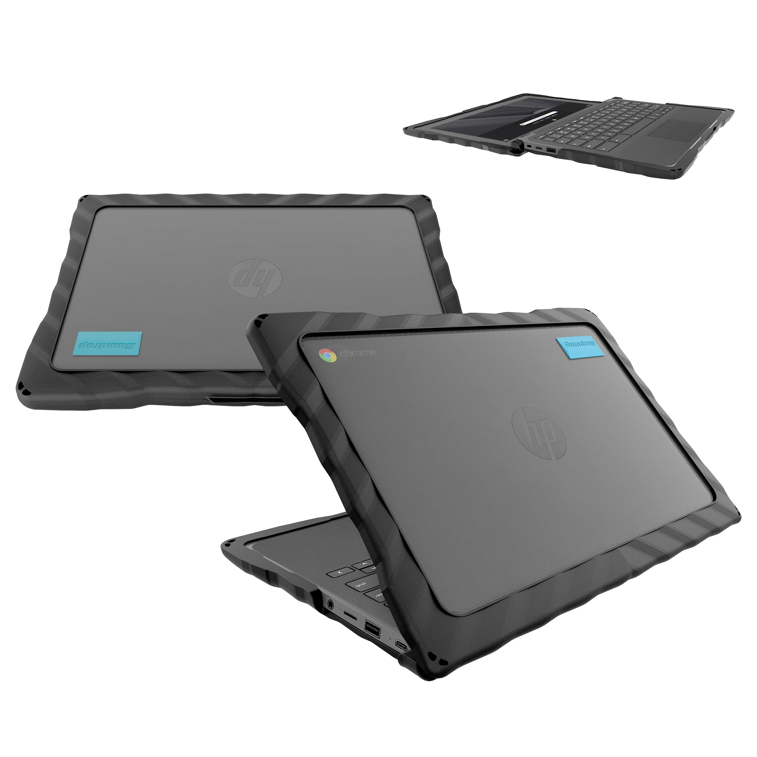 Gumdrop DropTech Laptop Case Fits HP Chromebook 11 G8/G9 EE. Designed for K-12 Students, Teachers and Classrooms–Drop Tested, Rugged, Shockproof Bumpers for Reliable Device Protection – Black